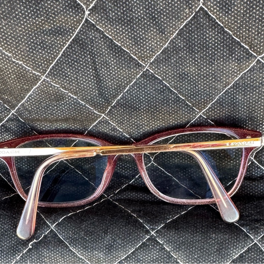 Coach Burgundy Glitter Eyeglass Frames - Picture 4 of 6